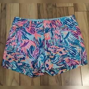 EUC! Lilly Pulitzer 5 Inch Callan Shorts True Blue Seas The Day Size 2
